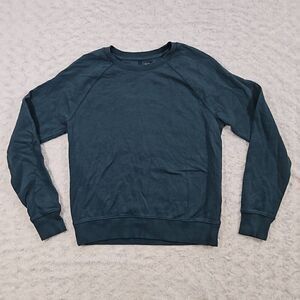 Athleta Womens XXS Sundown Sweatshirt Oceanic teal Lounge Comfort Cozy Spring